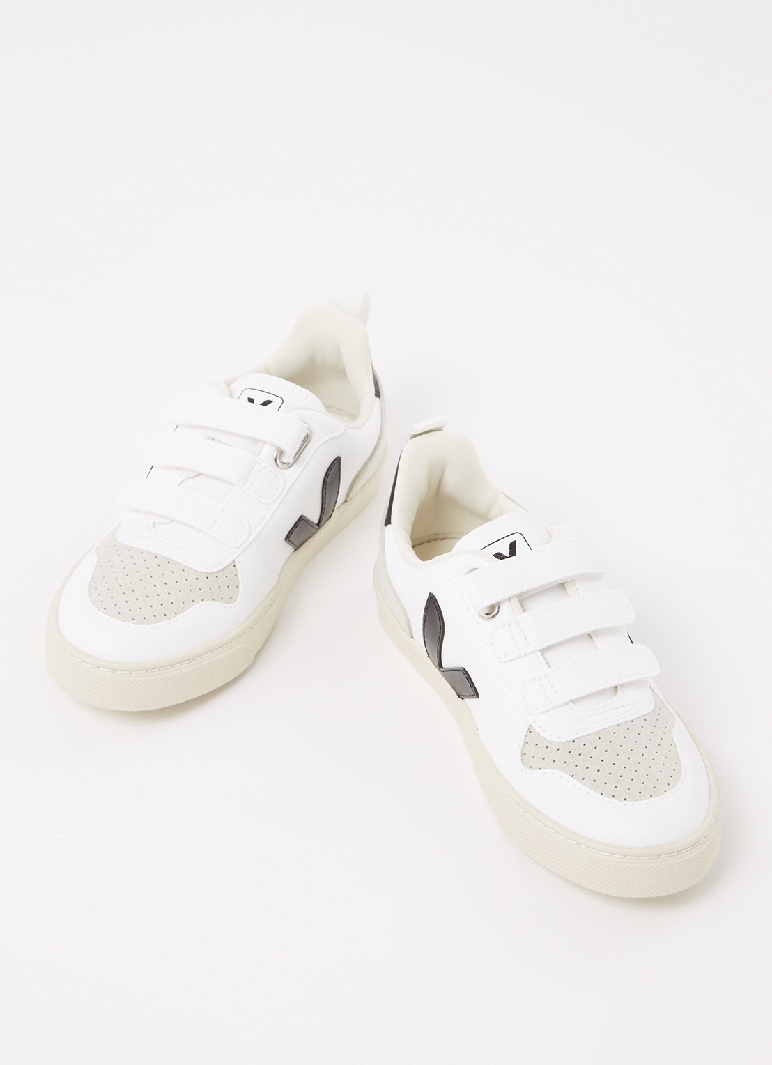 Veja V-10 Velcro sneaker  - voorkant 2 wit