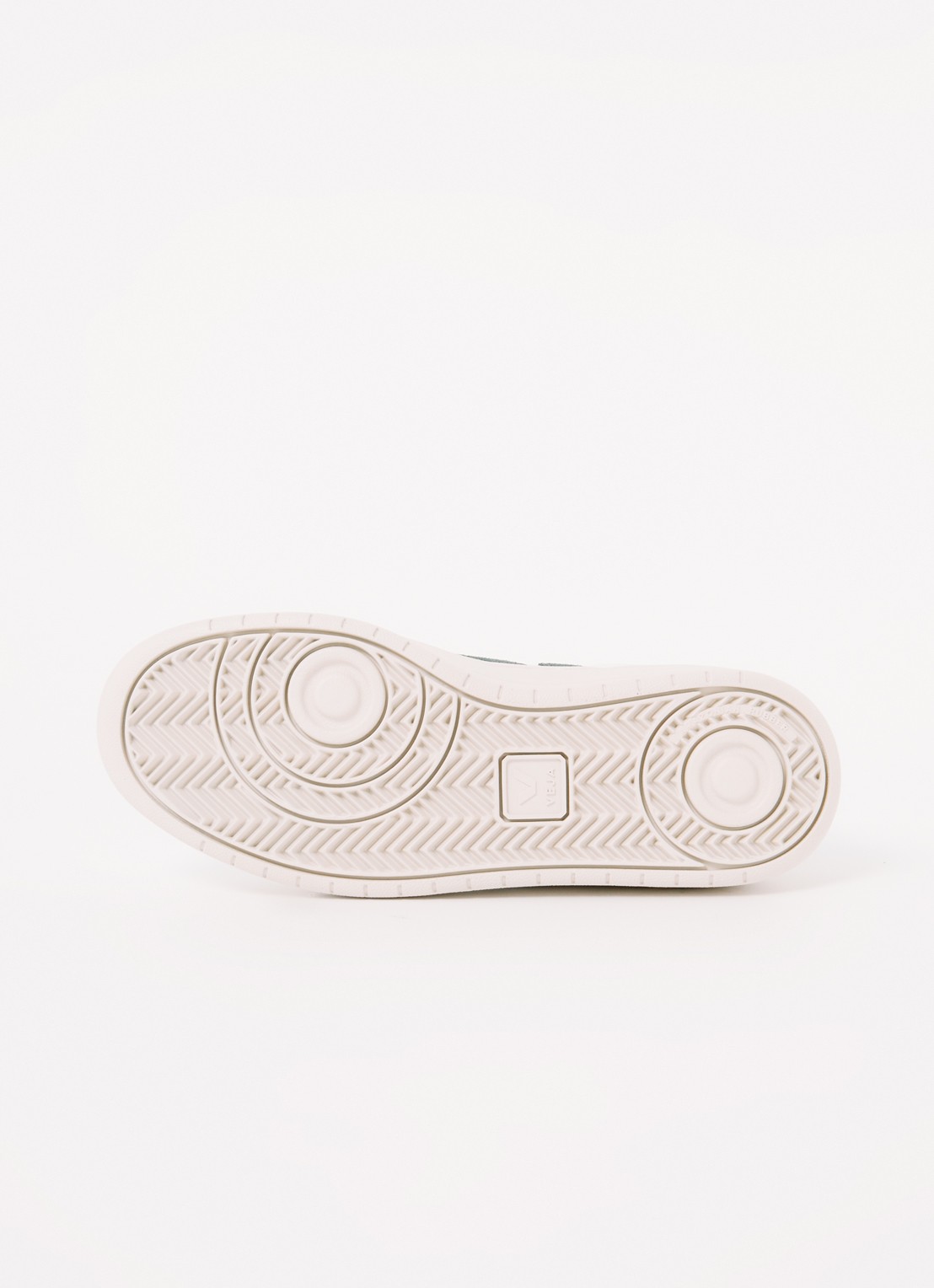 Veja V-12 sneaker van leer met suède details - detail 6 groen