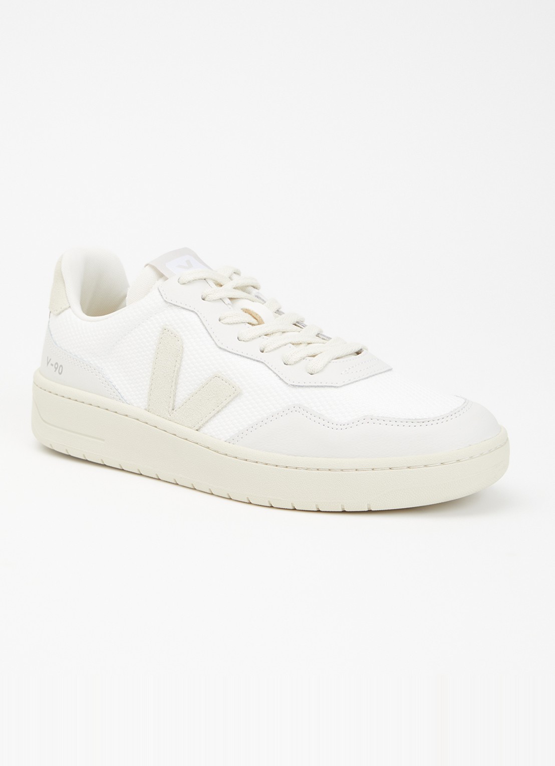 Veja V-90 sneaker met leren details - voorkant 2 wit