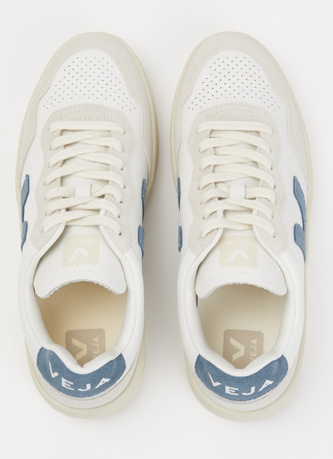 Veja V-90 sneaker van leer met logo - detail 4 indigo