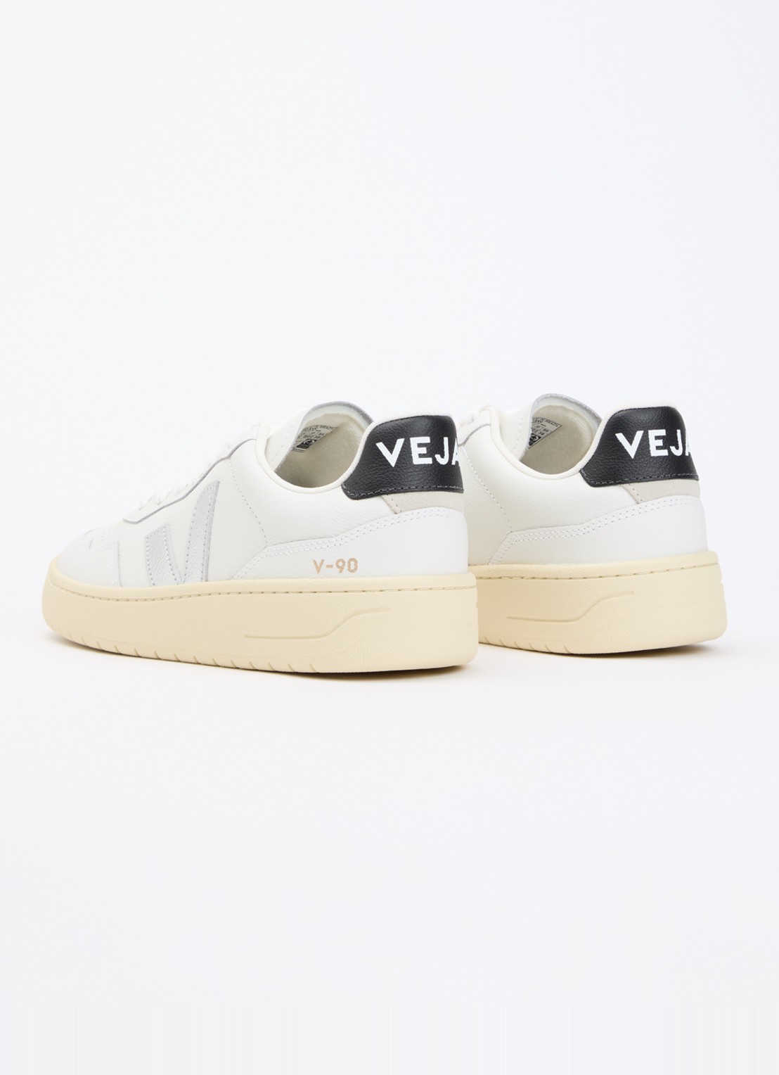 Veja V-90 sneaker van leer met logo - achterkant 5 wit