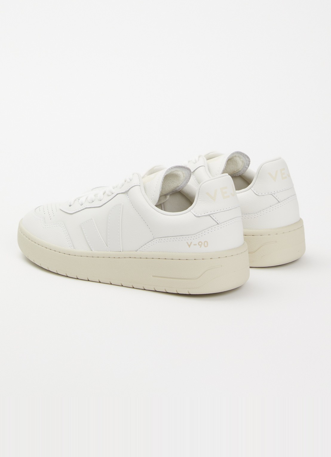Veja V-90 sneaker van leer - achterkant 3 wit