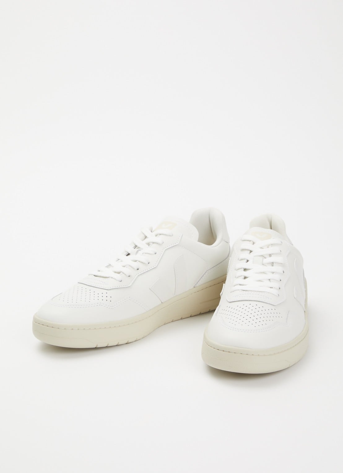 Veja V-90 sneaker van leer - detail 4 wit
