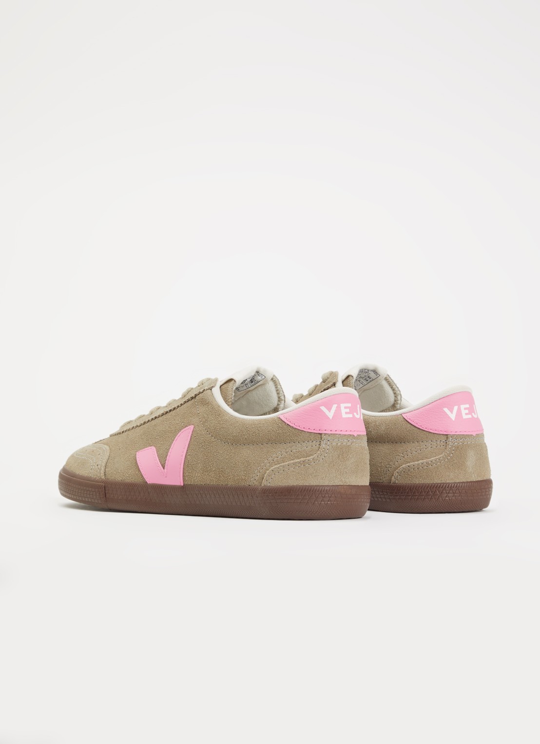 Veja Volley sneaker van leer suède - achterkant lichtbruin