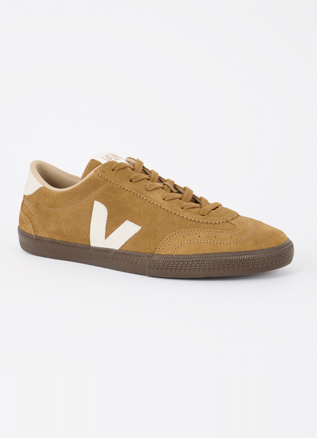 Veja Volley sneaker van suède - voorkant 5 camel