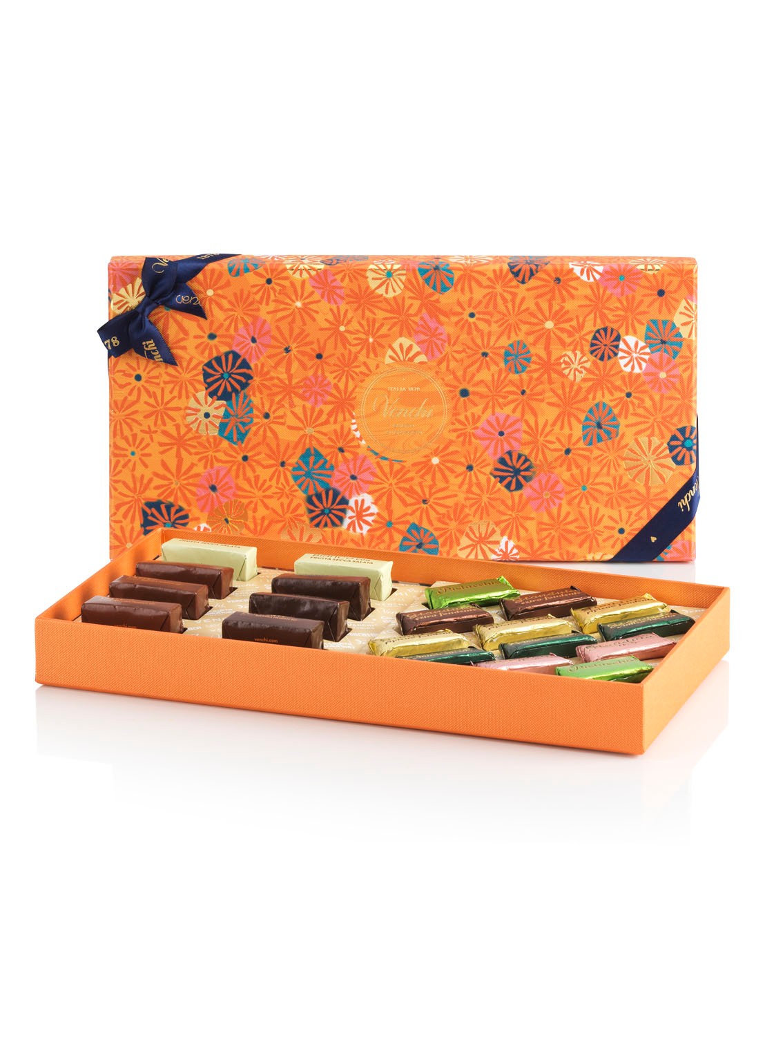 Venchi Chocolade Murrine giftbox 223 gram - voorkant 3 multicolor