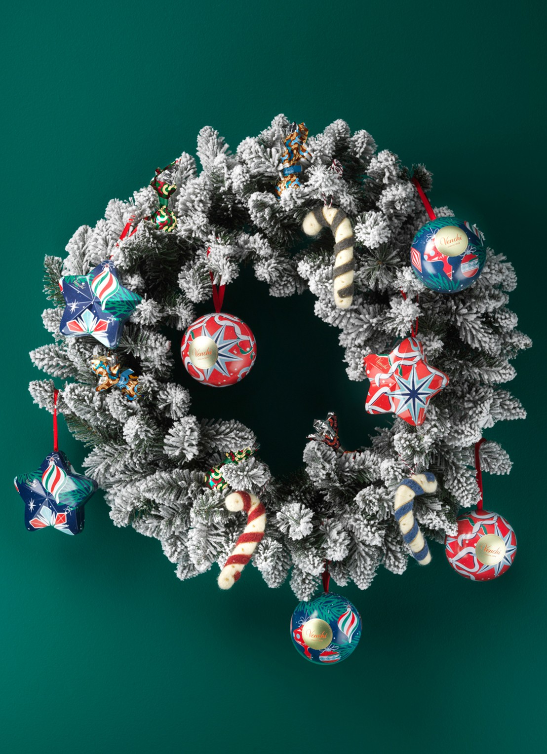 Venchi Christmas Vintage Dream kerstbal met chocolade 46 gram - achterkant undefined