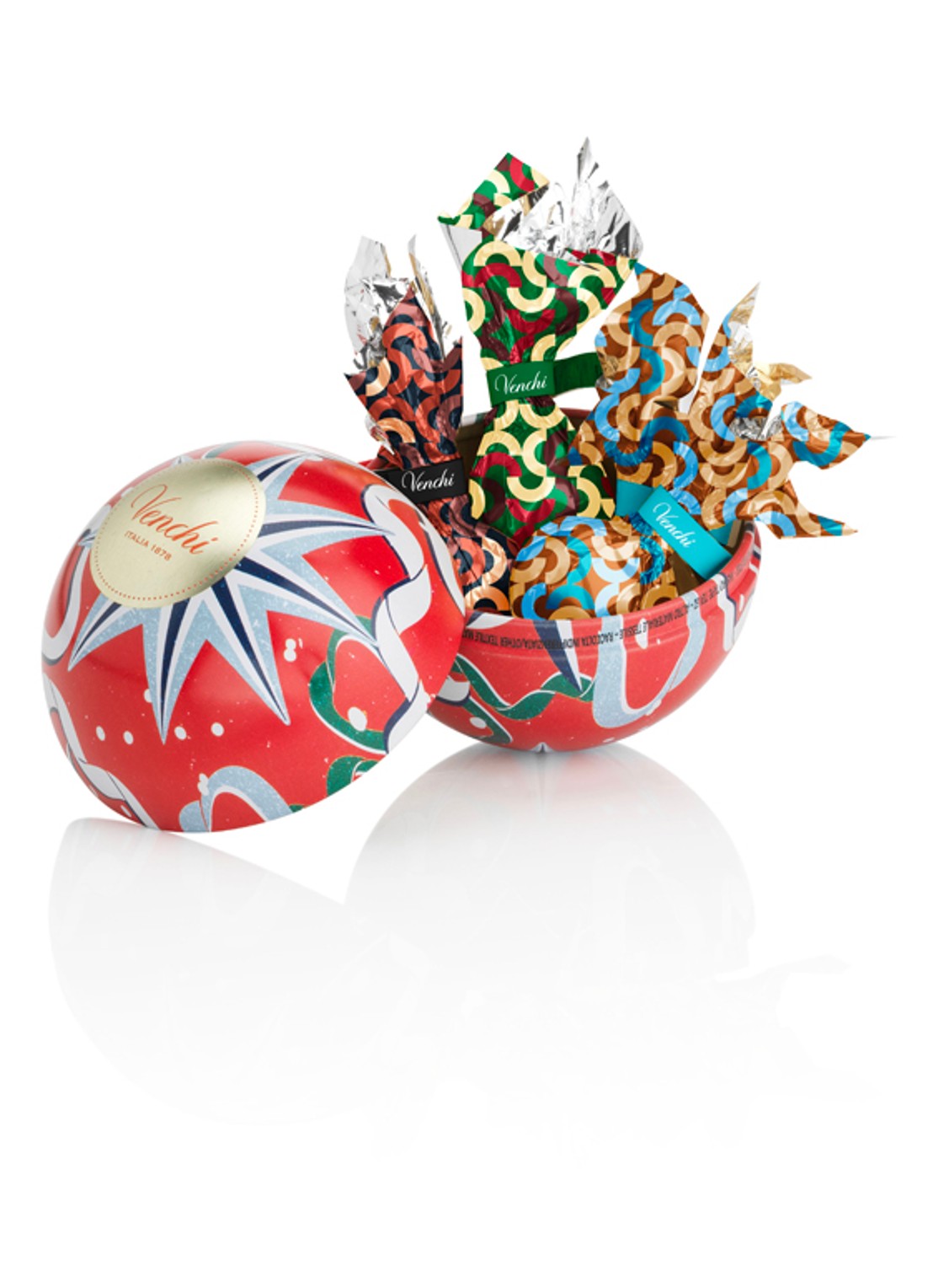 Venchi Christmas Vintage Dream kerstbal met chocolade 46 gram - voorkant 2 undefined