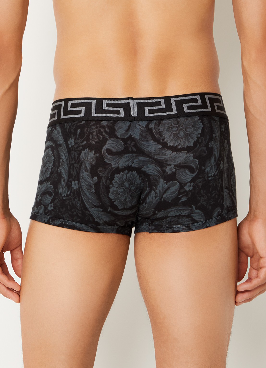 Versace Boxershort met logoband en print - achterkant zwart
