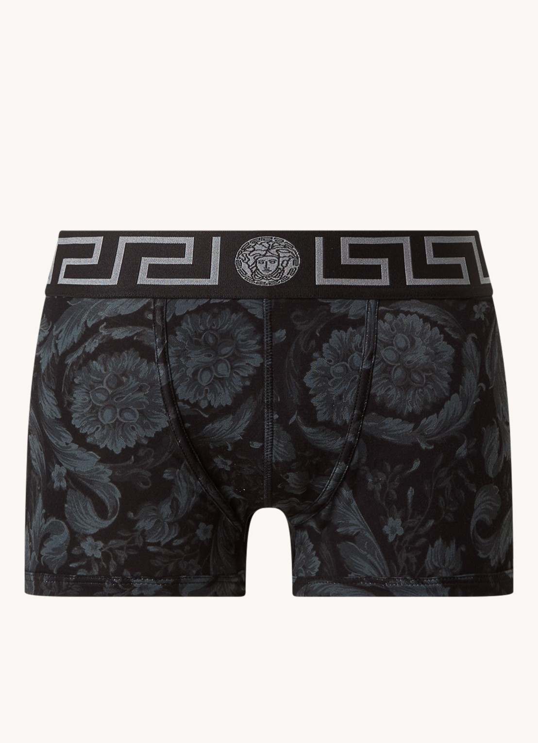 Versace Boxershort met logoband en print - voorkant 3 zwart