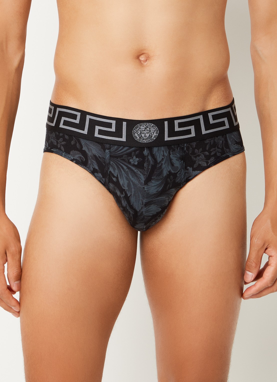 Versace Boxershort met logoband en print - detail 2 zwart