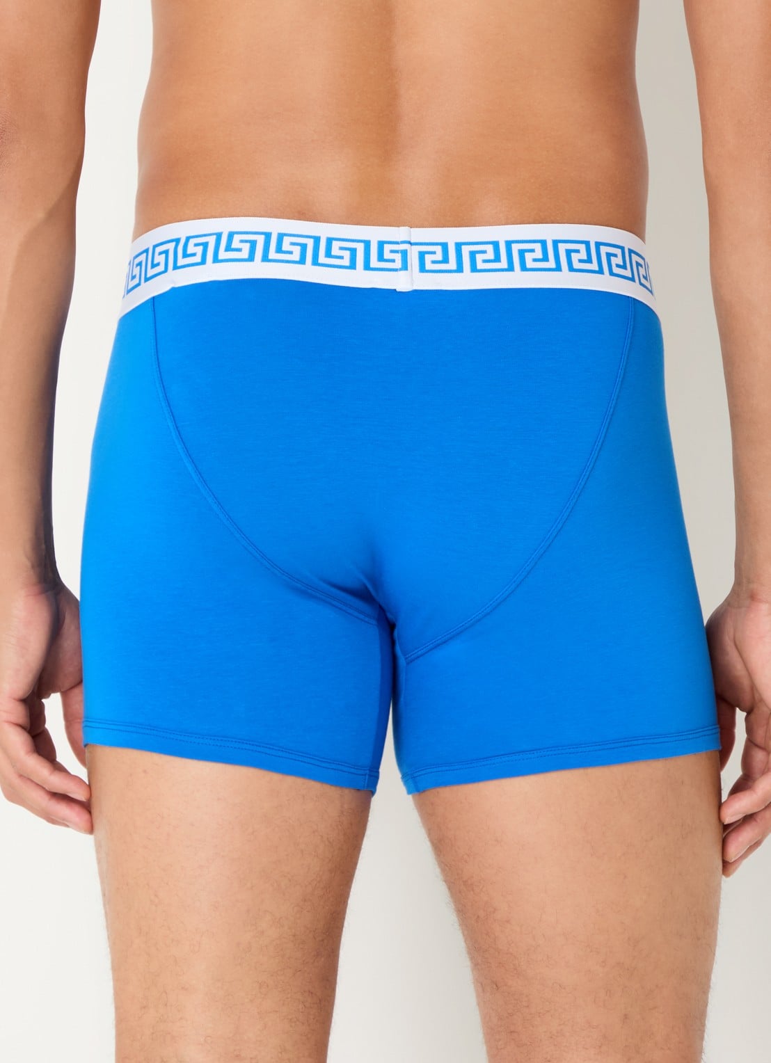 Versace Boxershort van katoen met logoband - achterkant 3 blauw