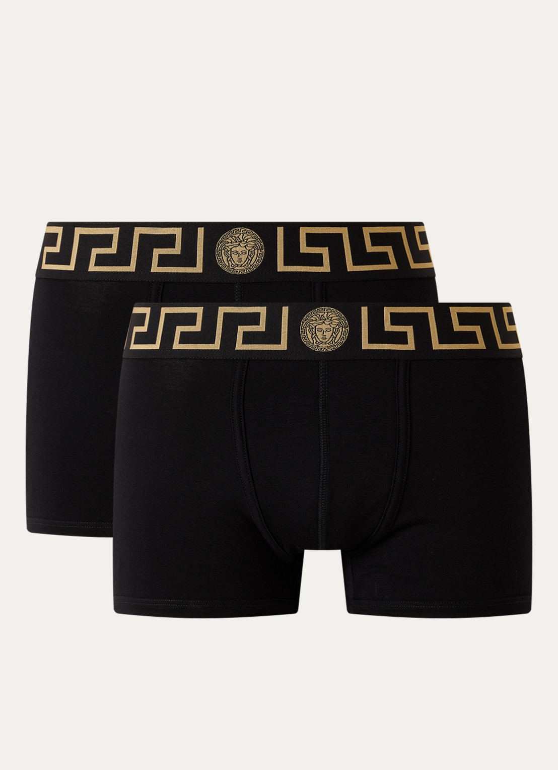 Versace Boxershorts met logoband in 2-pack - voorkant zwart