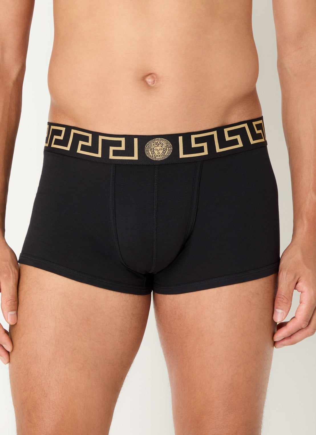 Versace Boxershorts met logoband in 2-pack - voorkant 3 zwart