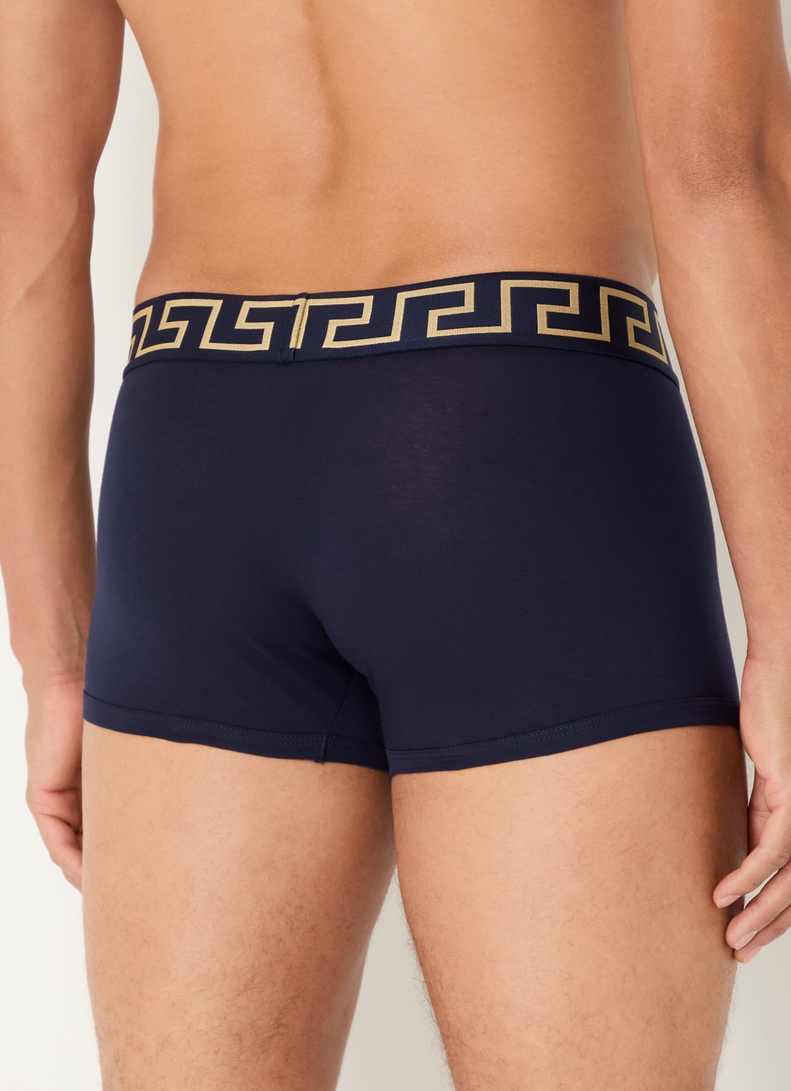 Versace Boxershorts met logoband - achterkant donkerblauw