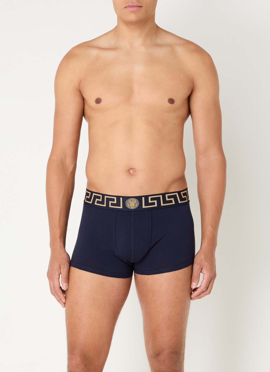 Versace Boxershorts met logoband - detail 4 donkerblauw