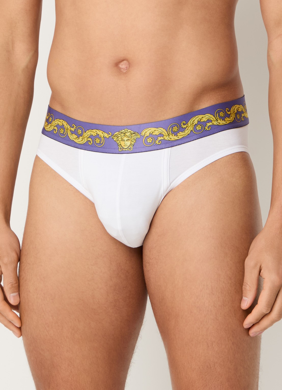 Versace Boxerslip met logoband - voorkant 2 wit