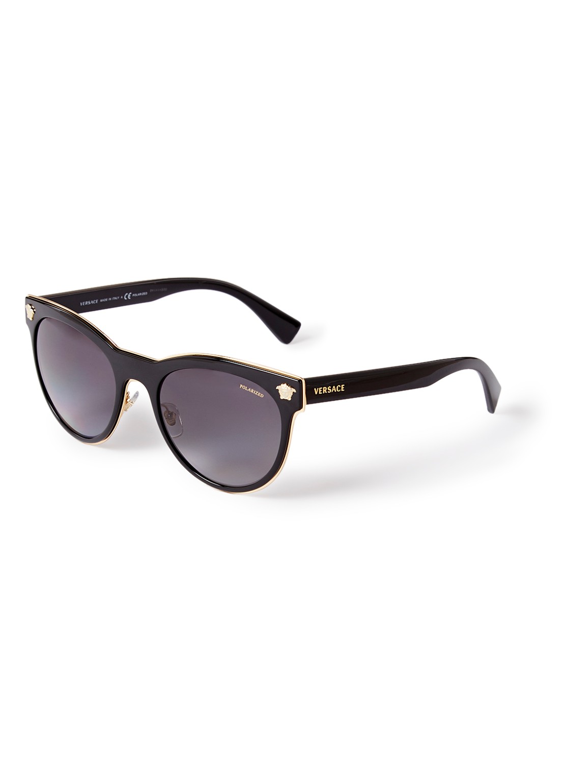 Versace Cat Eye zonnebril gepolariseerd VE2198 - voorkant zwart