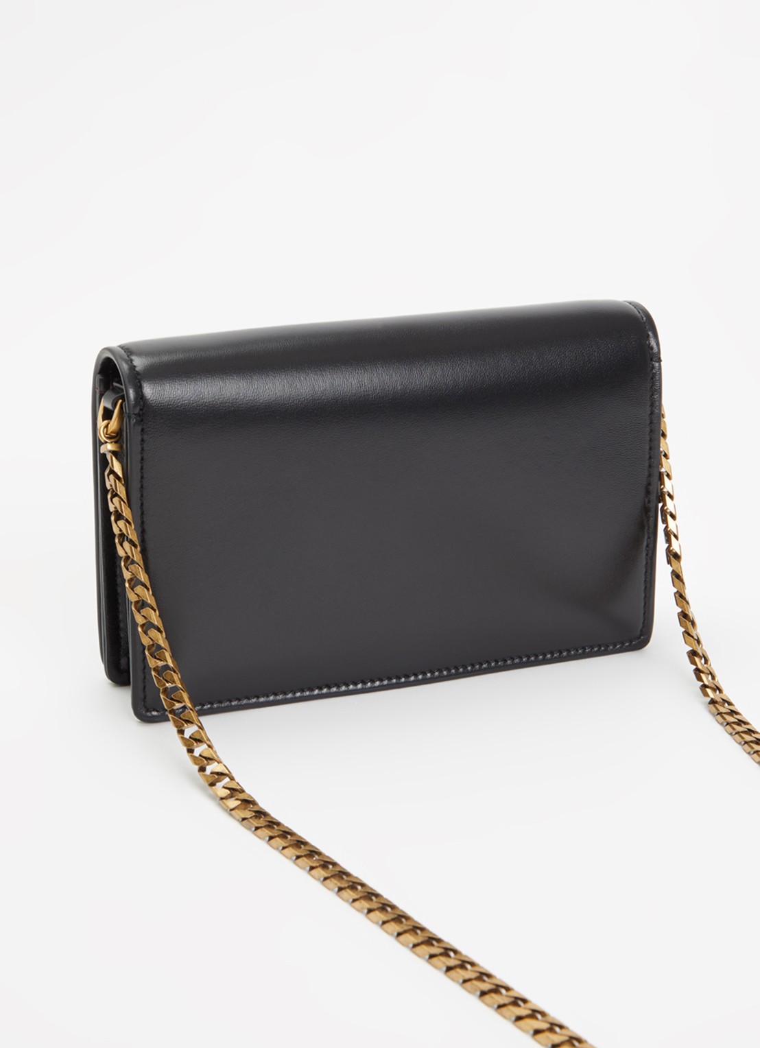 Versace Emblème clutch van lamsleer met afneembare schouderriem - achterkant 5 zwart