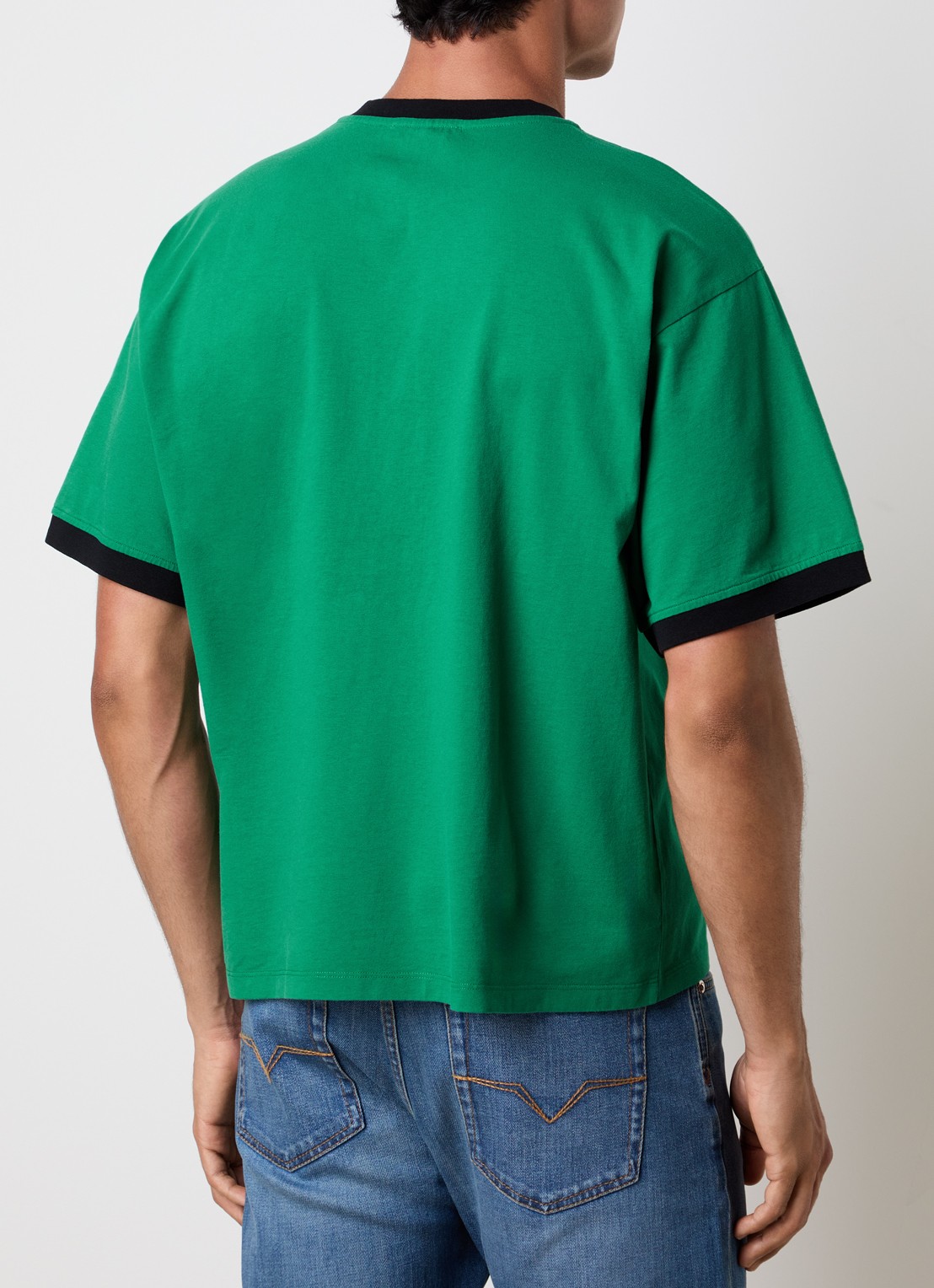 Versace Gold Coin T-shirt met logoprint - achterkant 5 donkergroen