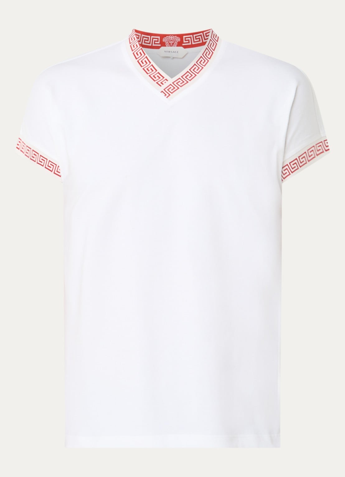 Versace Medusa Grace T-shirt met V-hals - voorkant wit