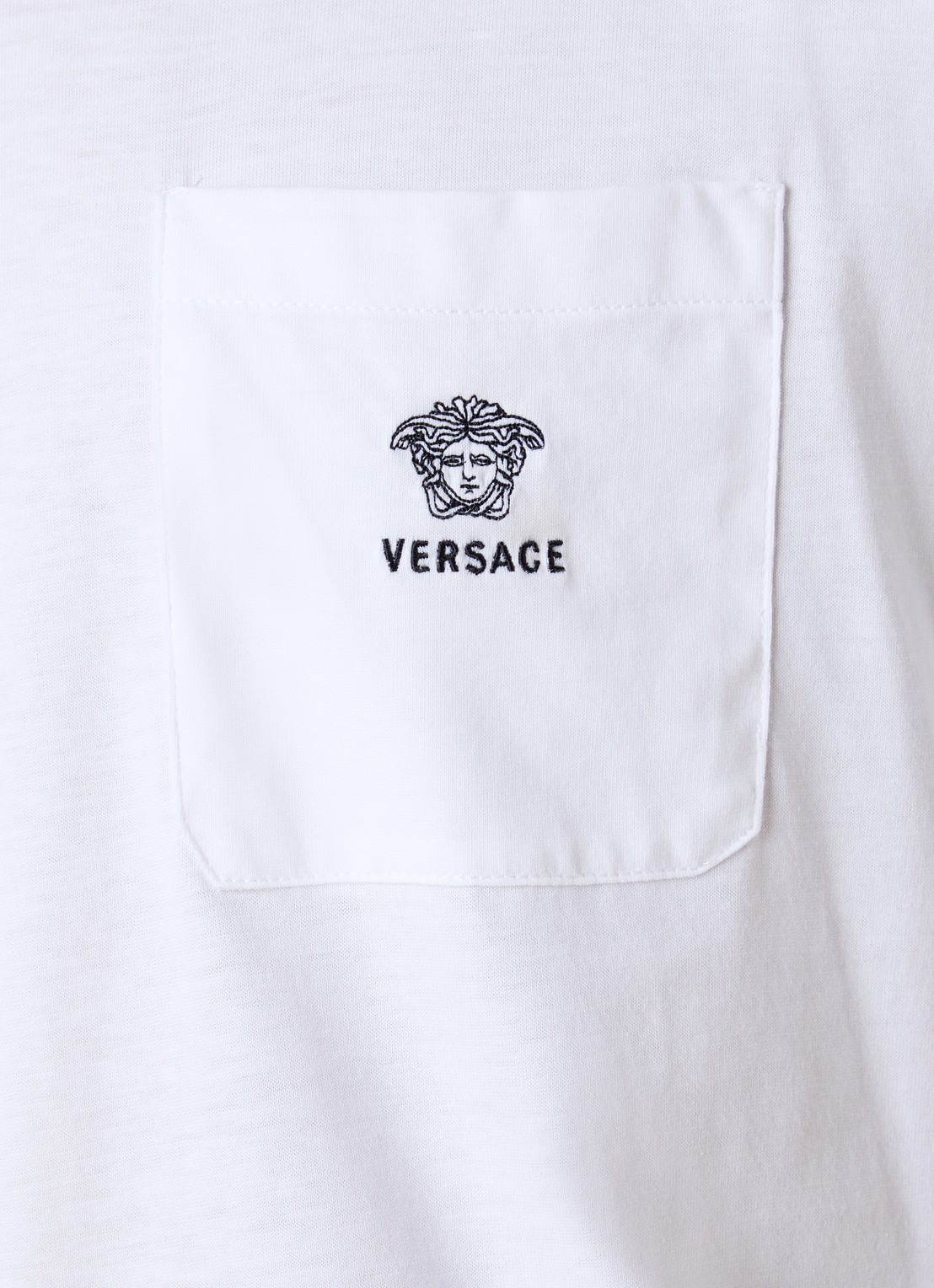 Versace Medusa T-shirt met logoborduring - detail 3 wit