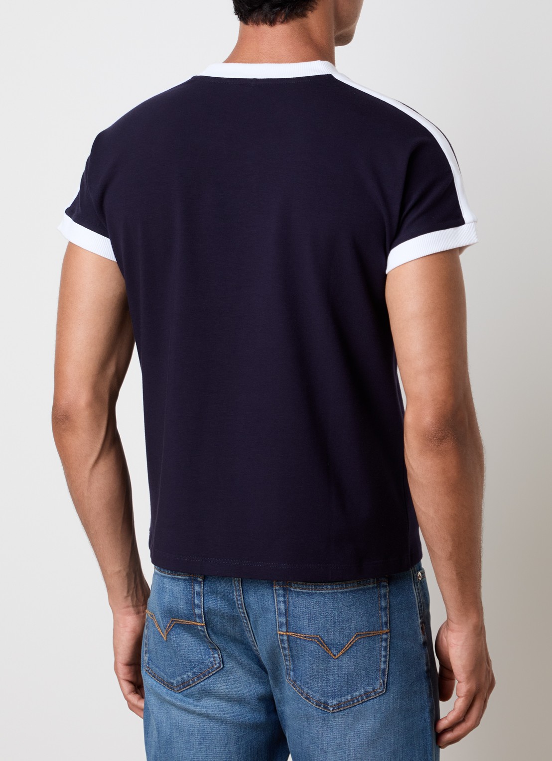 Versace Medusa T-shirt met logoborduring - achterkant 5 donkerblauw
