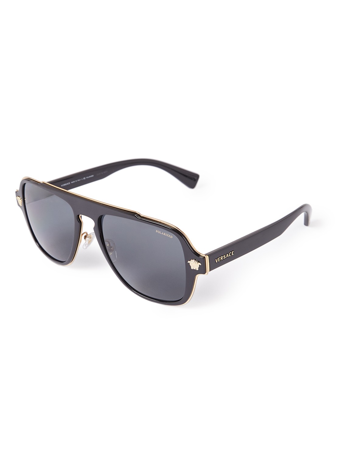 Versace Piloten zonnebril gepolariseerd VE2199 - voorkant 3 zwart