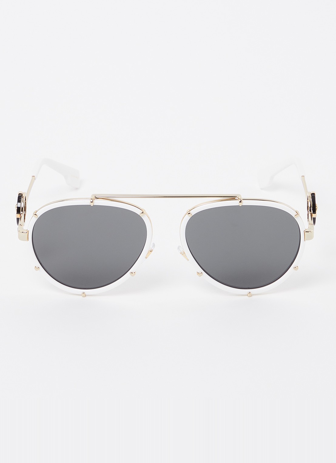 Versace Piloten zonnebril met brillenkoord VE2232  - detail wit