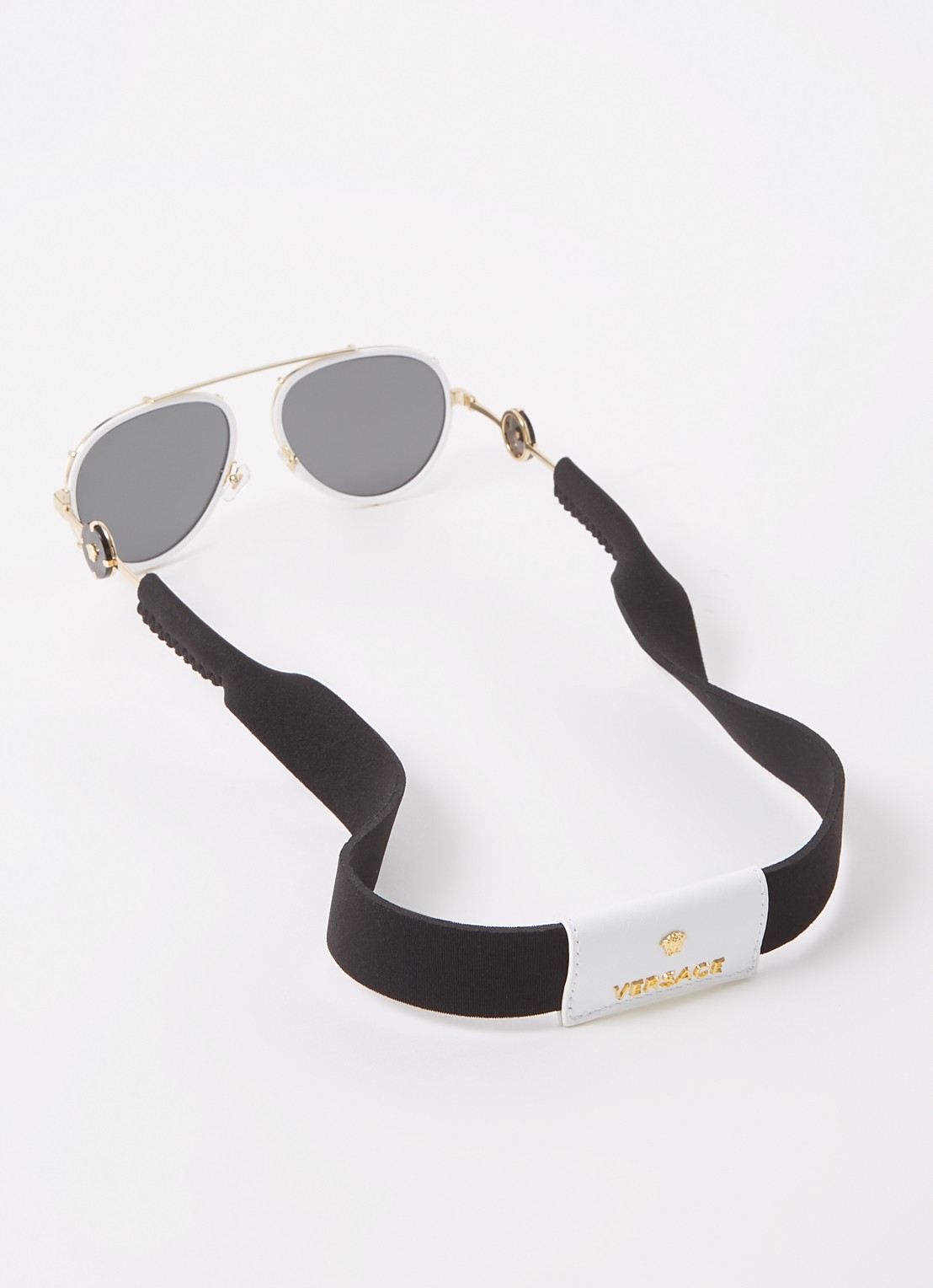Versace Piloten zonnebril met brillenkoord VE2232  - detail 4 wit