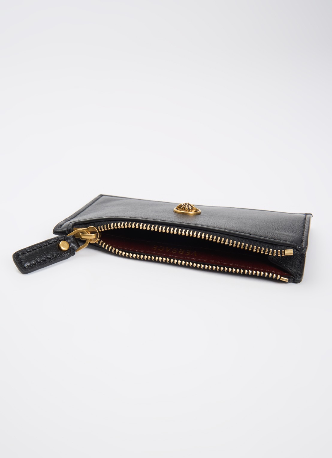 Versace Portemonnee van lamsleer - detail zwart