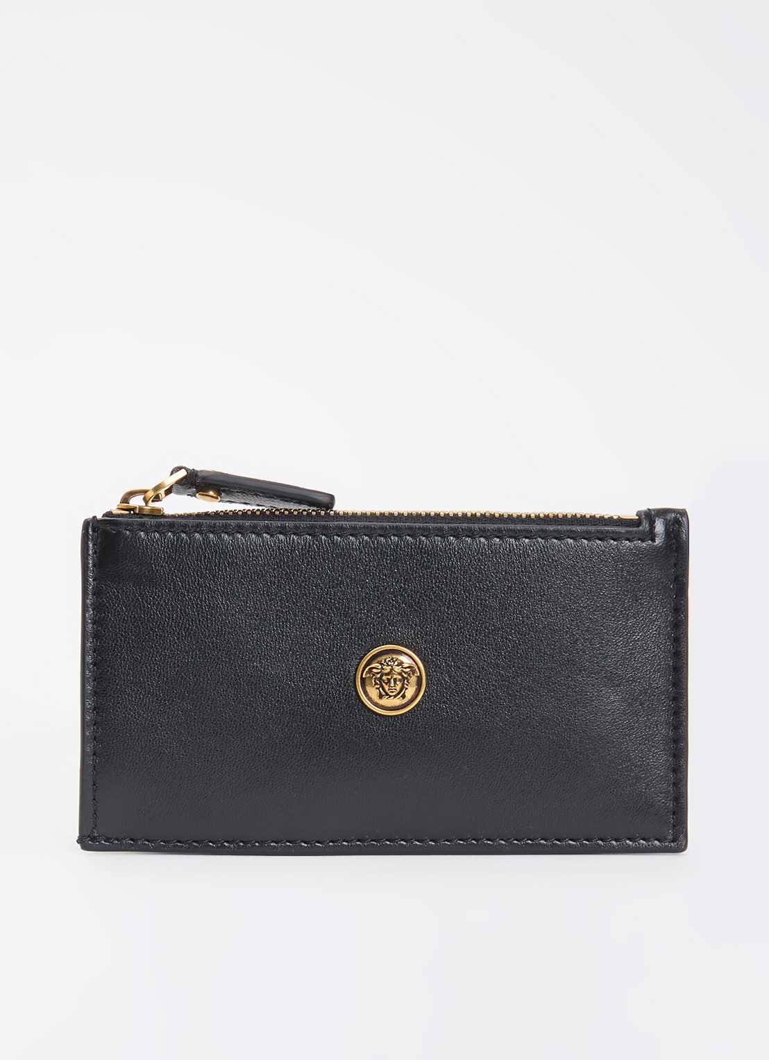 Versace Portemonnee van lamsleer - voorkant 3 zwart