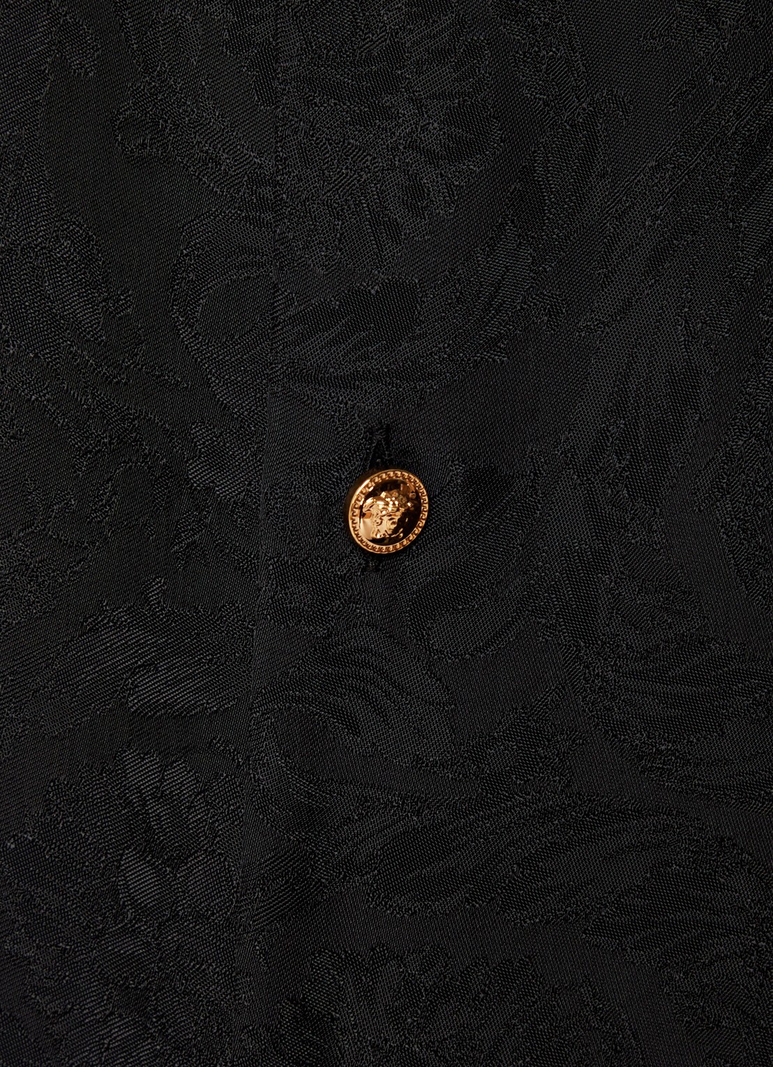Versace Pyjamatop met jacquard dessin en opgestikte zakken - detail 5 zwart