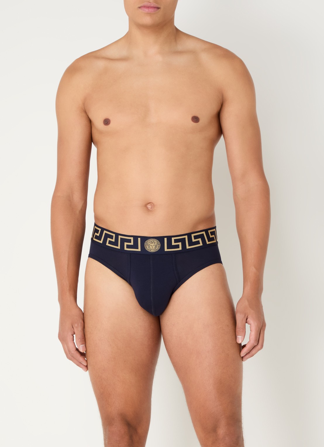 Versace Slip met logoband - detail donkerblauw