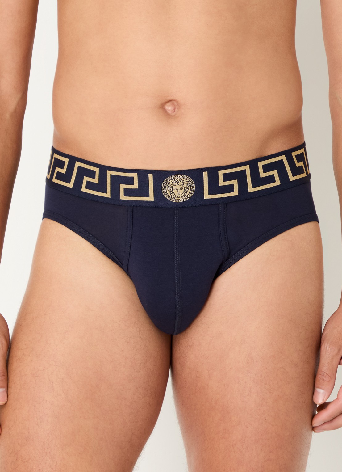 Versace Slip met logoband - voorkant 4 donkerblauw