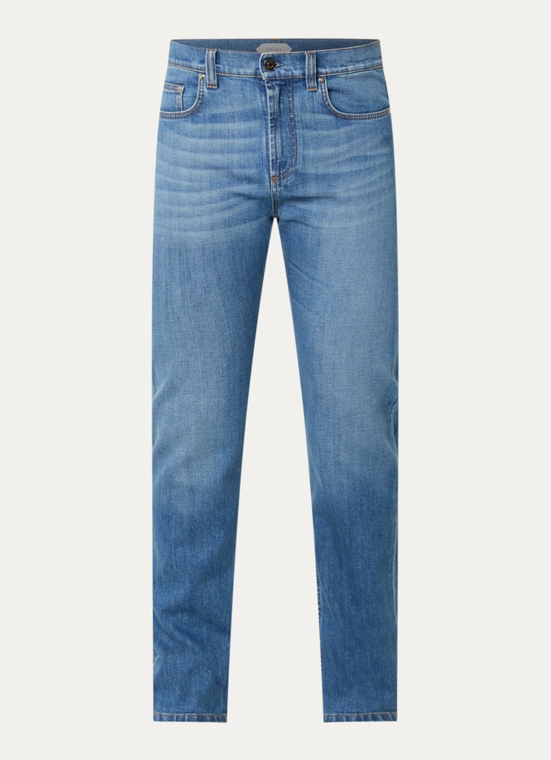 Versace Straight leg jeans met lichte wassing - voorkant indigo