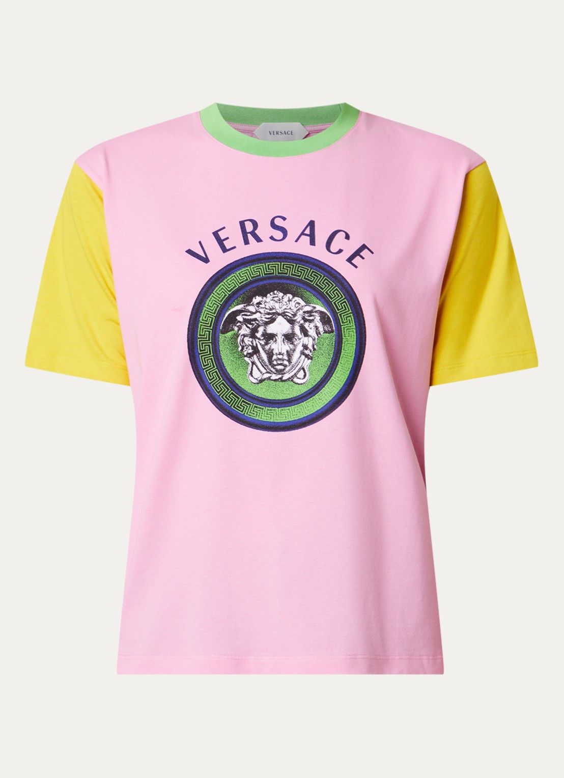 Versace T-shirt met logo - voorkant 2 roze