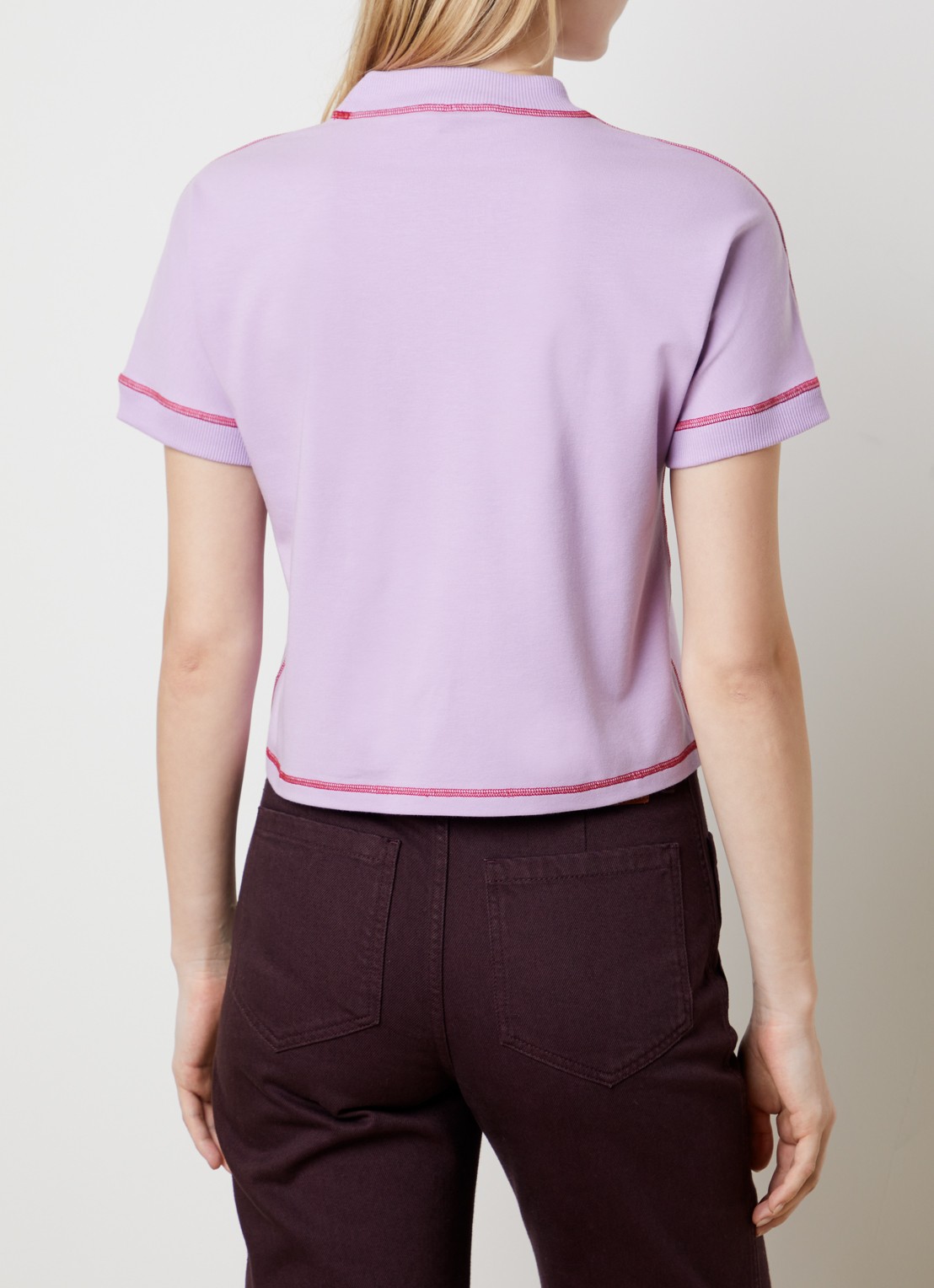 Versace T-shirt met logoborduring - achterkant 3 lila