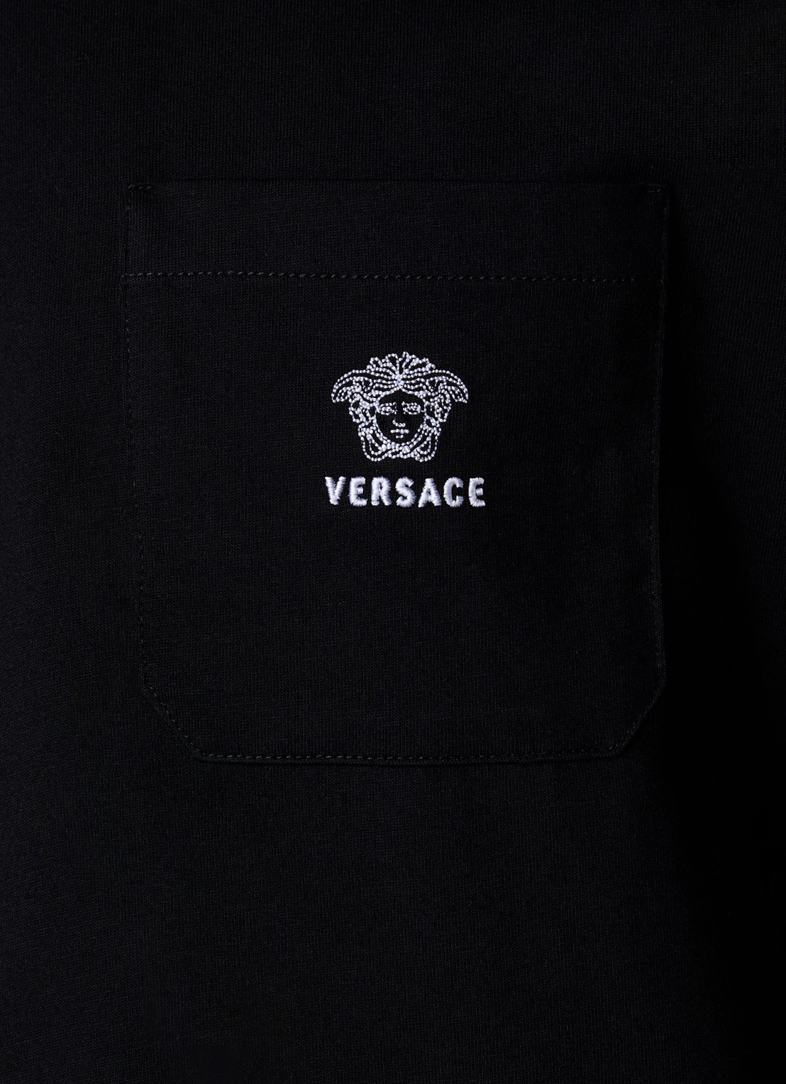 Versace T-shirt met logoborduring - detail 4 zwart