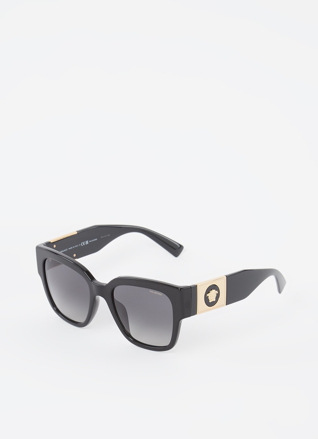 Versace Wayfarer zonnebril gepolariseerd VE4437U  - voorkant 3 zwart