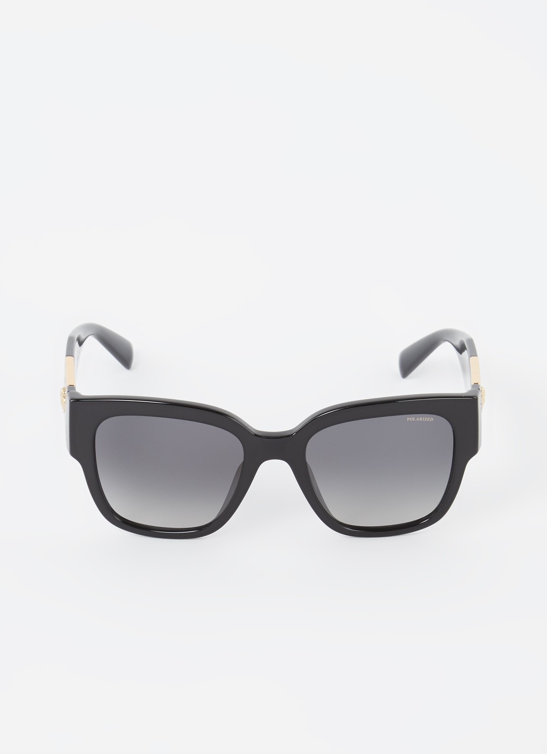 Versace Wayfarer zonnebril gepolariseerd VE4437U  - voorkant 4 zwart