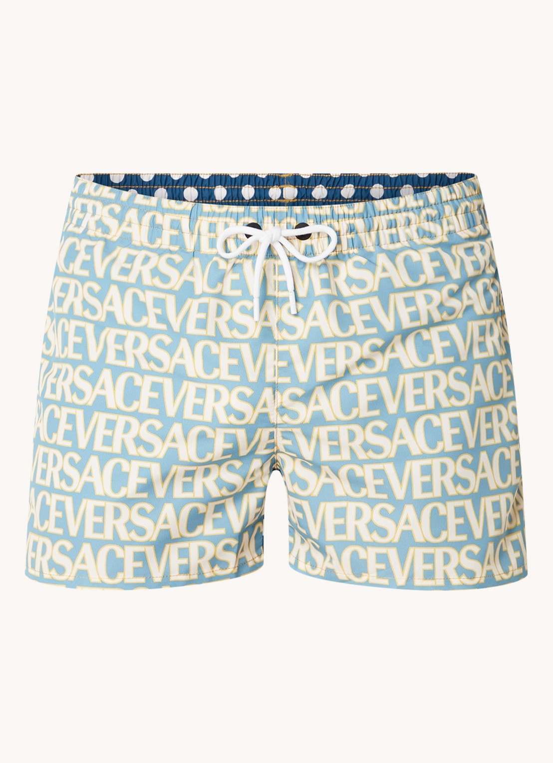Versace Zwemshorts met logoprint en steekzakken - voorkant 4 blauw