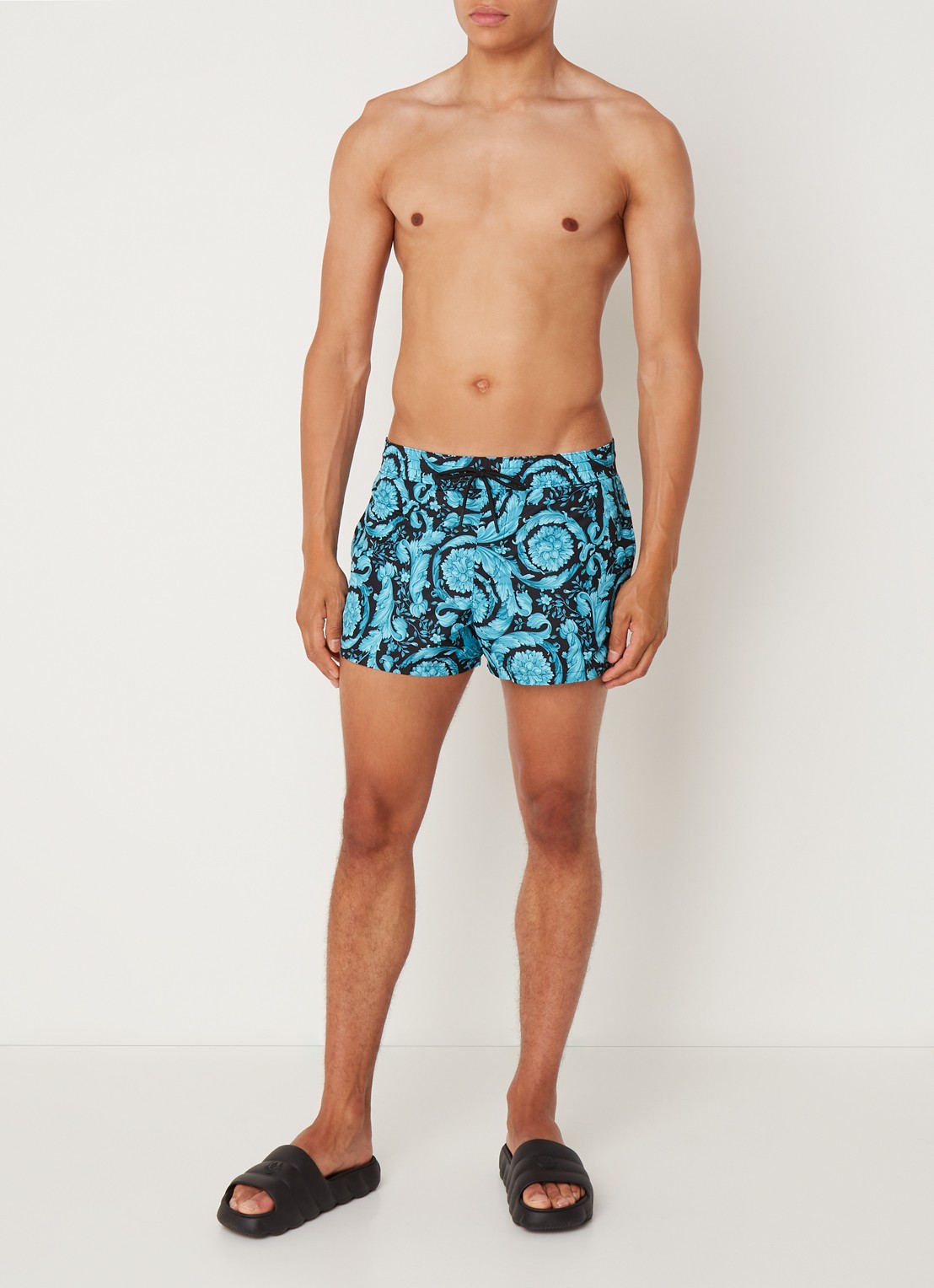 Versace Zwemshorts met print en steekzakken - voorkant 2 blauw