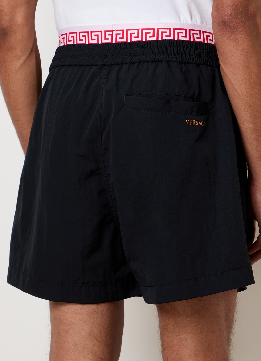 Versace Zwemshorts met steekzakken en logo - achterkant 3 zwart