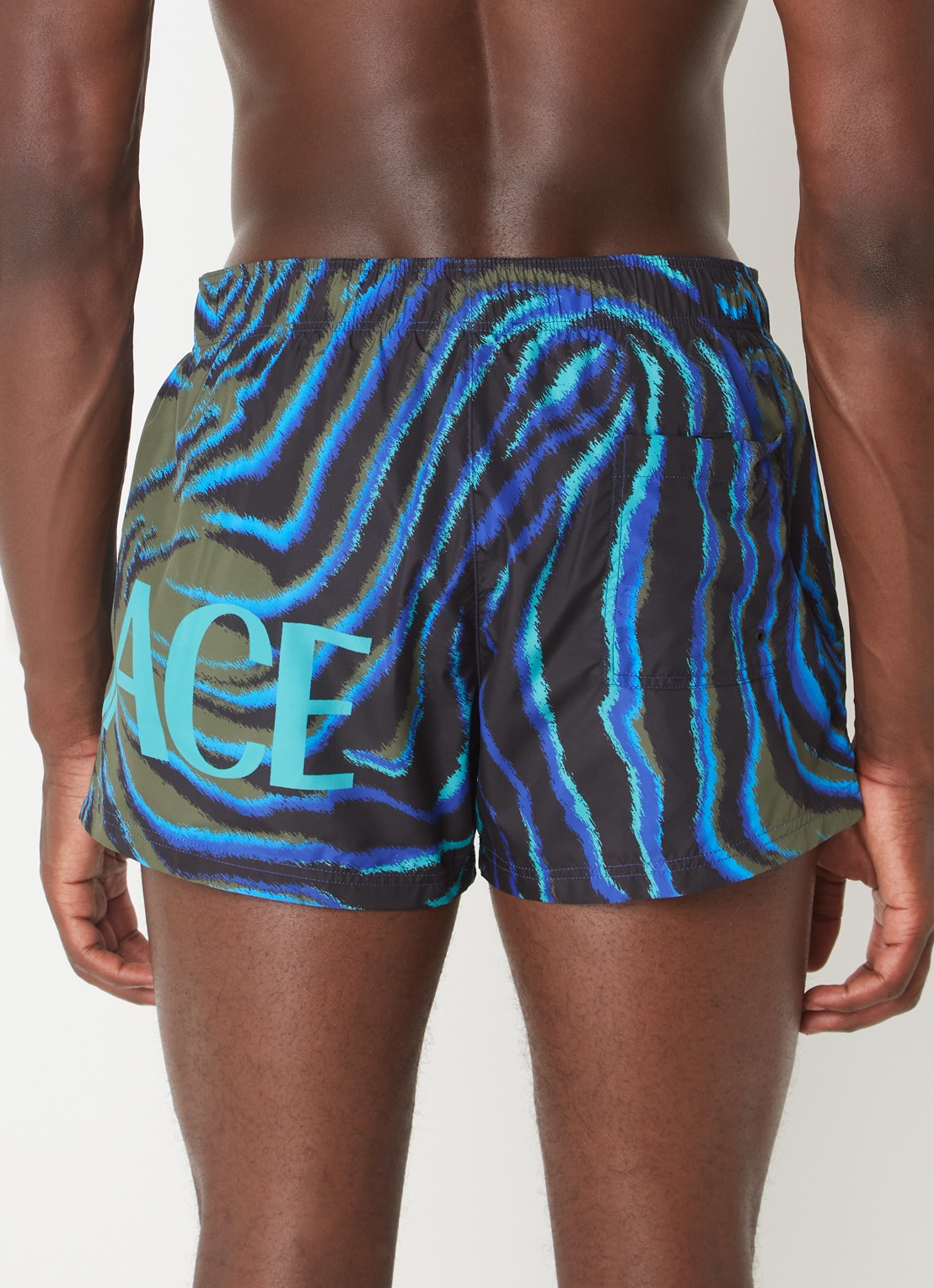 Versace Zwemshorts met steekzakken en logoprint - achterkant zwart
