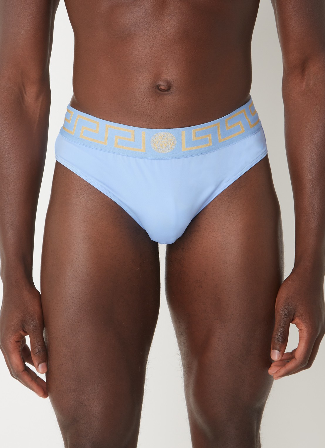 Versace Zwemslip met logoband - detail 4 lichtblauw