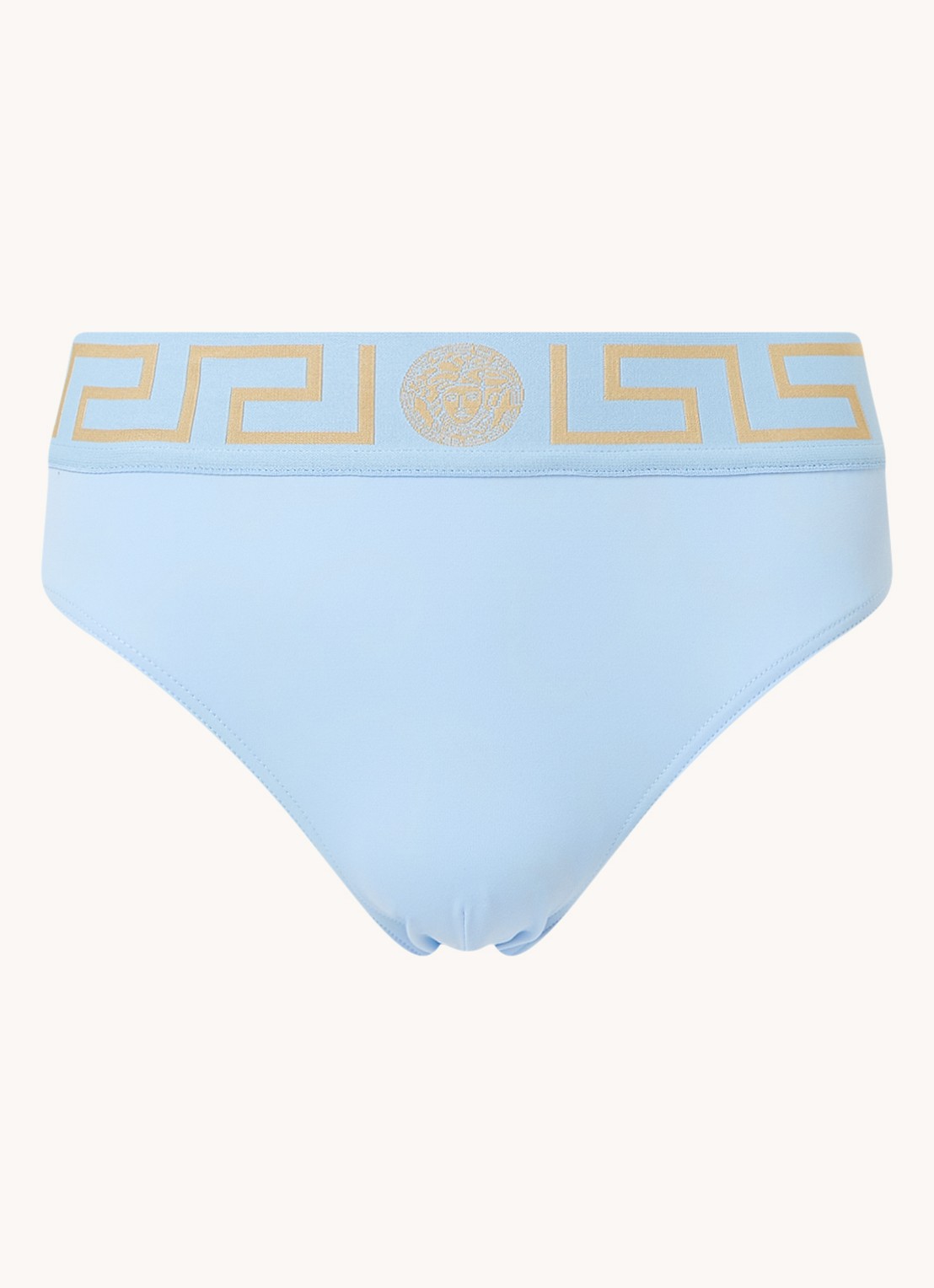 Versace Zwemslip met logoband - voorkant 2 lichtblauw