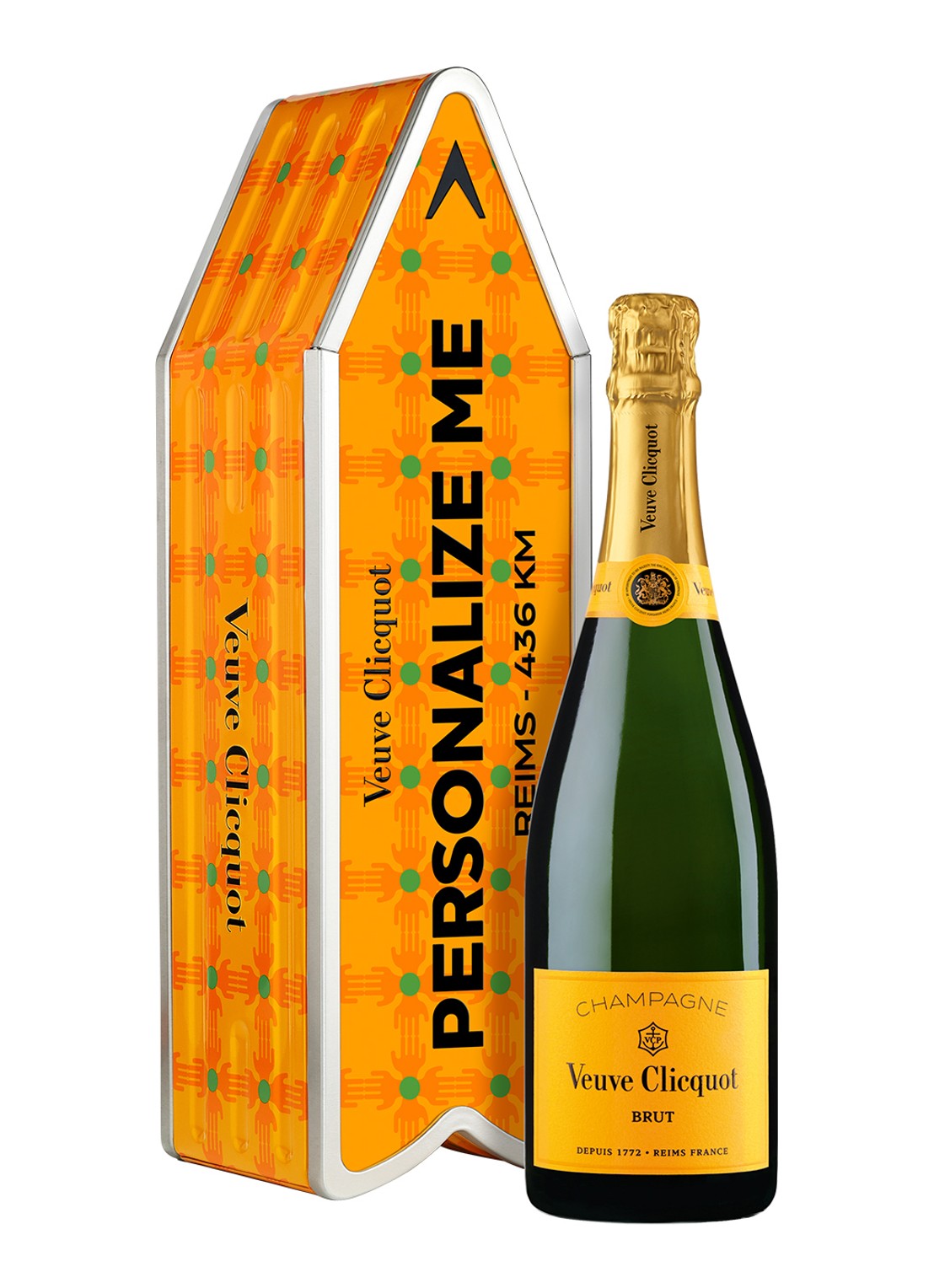 Veuve Clicquot Arrow Capsule Brut (pattern 2) champagne 750 ml - voorkant beige