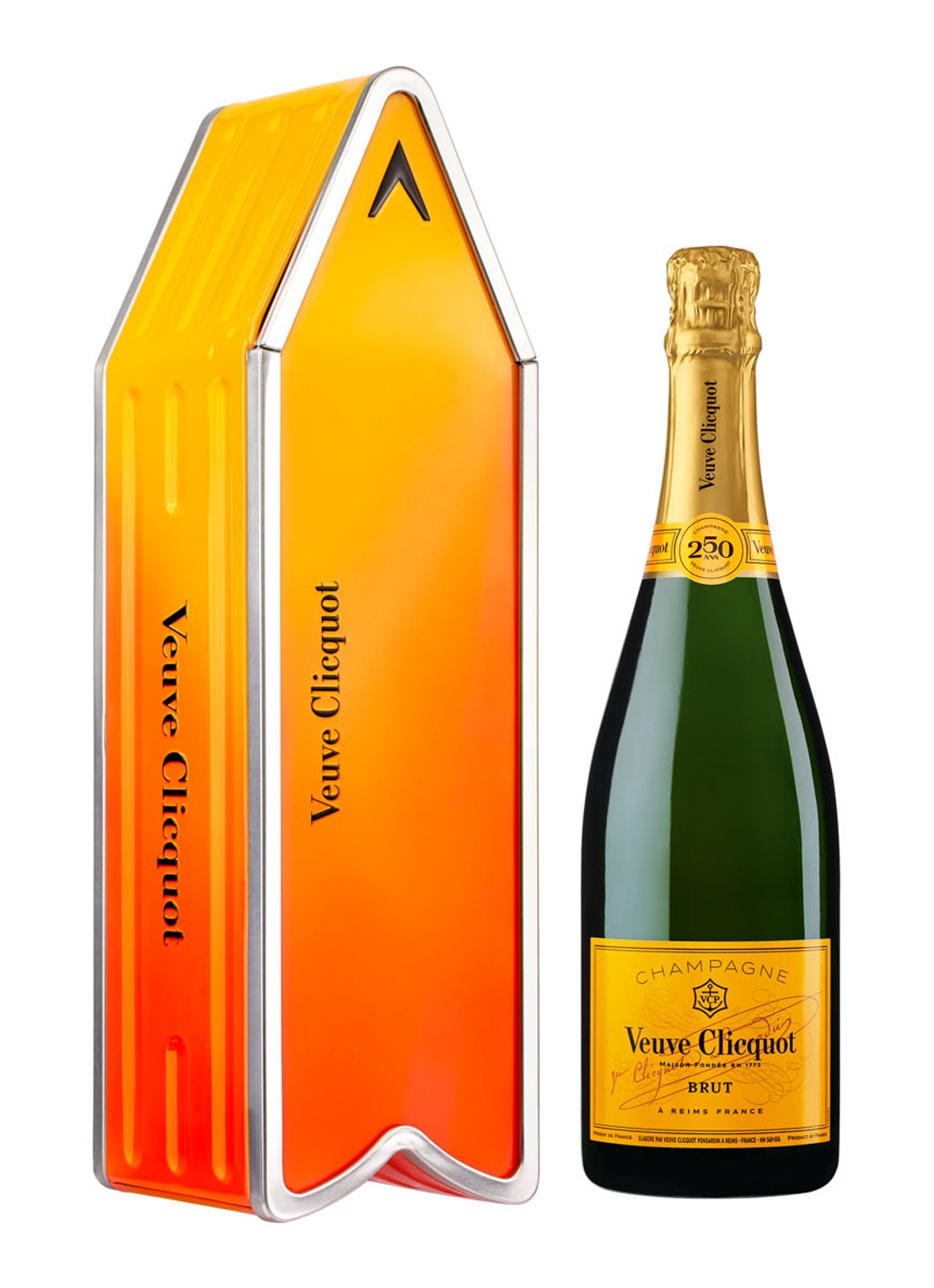 Veuve Clicquot Arrow Follow Your Sun Champagne Brut in limited edition geschenkverpakking 750 ml  - voorkant undefined