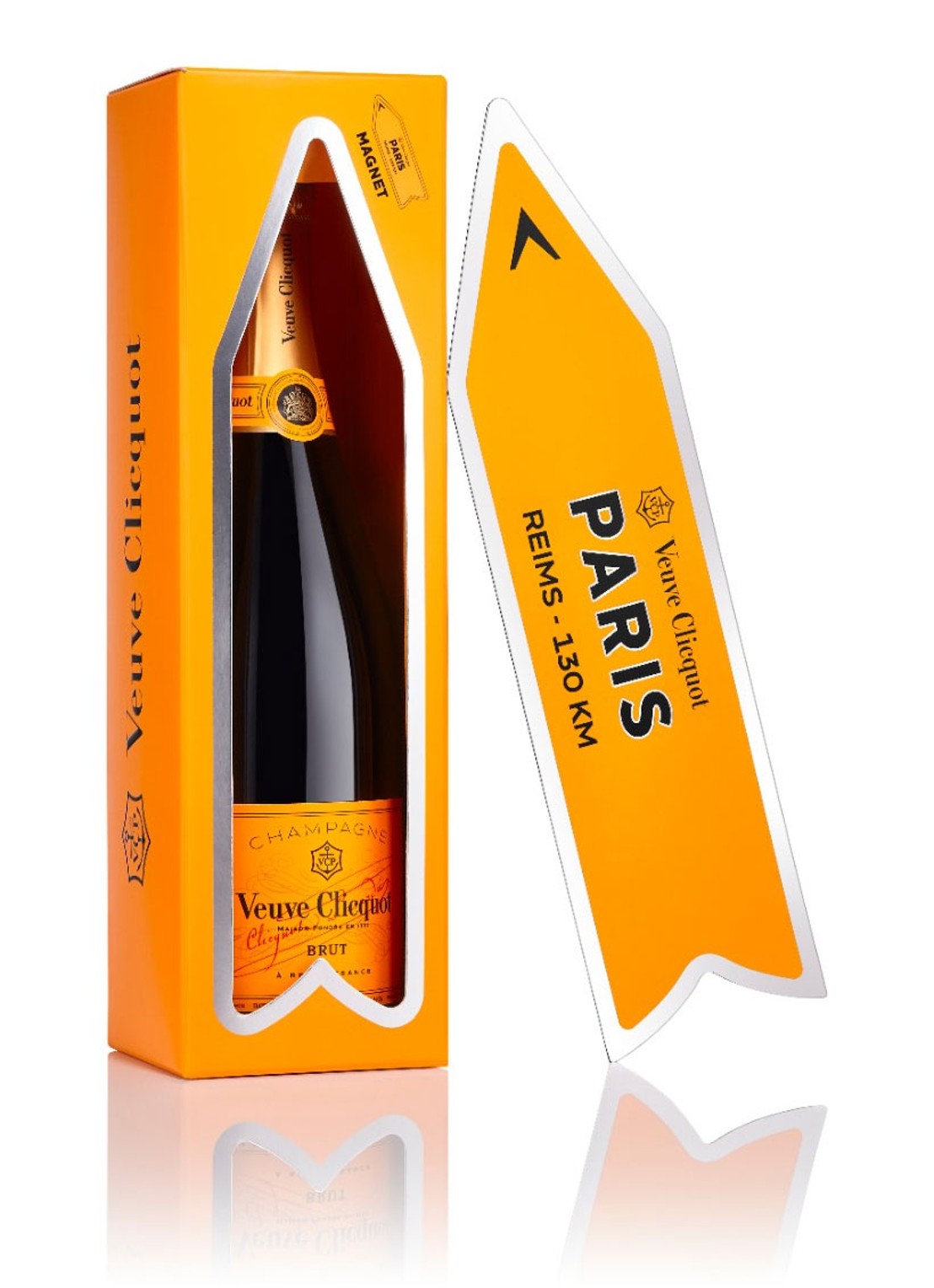 Veuve Clicquot Champagne Brut in Arrow Magnet geschenkdoos 750 ml - voorkant undefined